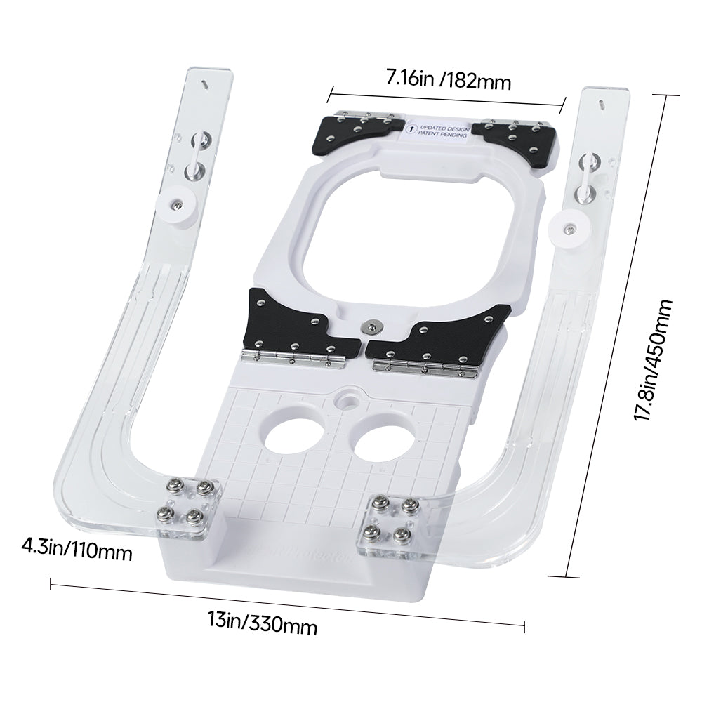 Dimension diagram of the 3.9-inch hoop positioning fixture