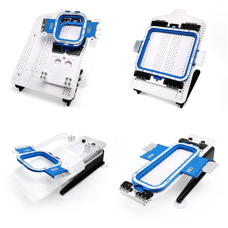 Magnetic embroidery hoop and hooping station for Brother embroidery machines