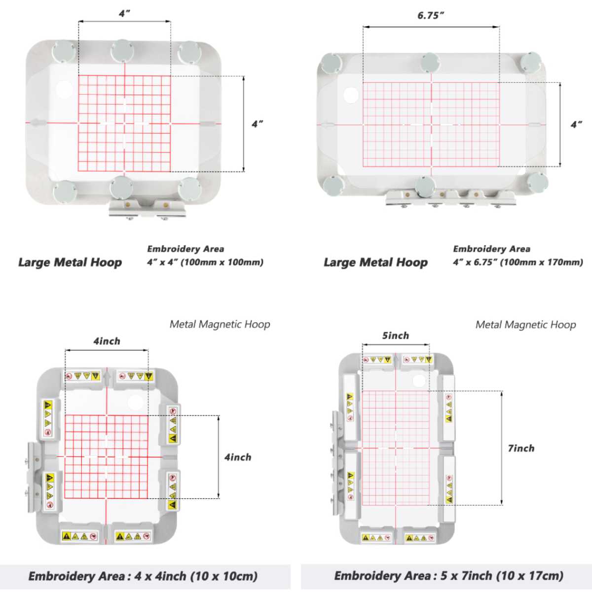 Magnetischer Stickrahmen (Langstabmagnete) für Brother SE700 SE600 PE545 PE550D usw. Innovis Stickmaschine