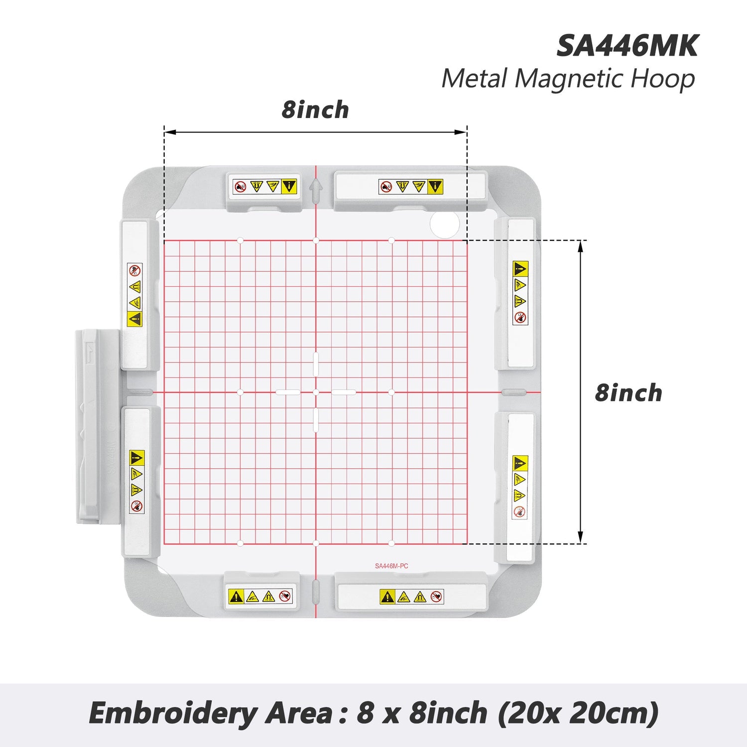 SA446MK Magnetic Embroidery Hoop (Long-bar Magnets) for Brother Quattro 6000D 6700D XE1 XJ1 etc. Innovis BabyLock Embroidery Machine