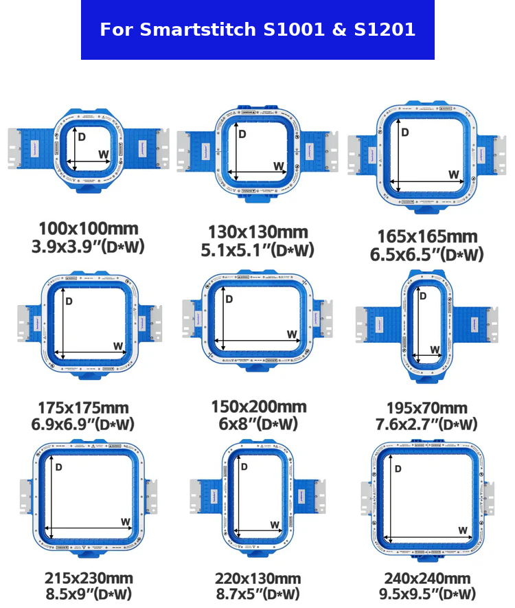 Sewtalent Magnetic Hoops fit for Smartstitch S-1201 Plus Embroidery Machine