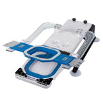 Blue 3.9-inch magnetic hoop fitted into the matching fixture