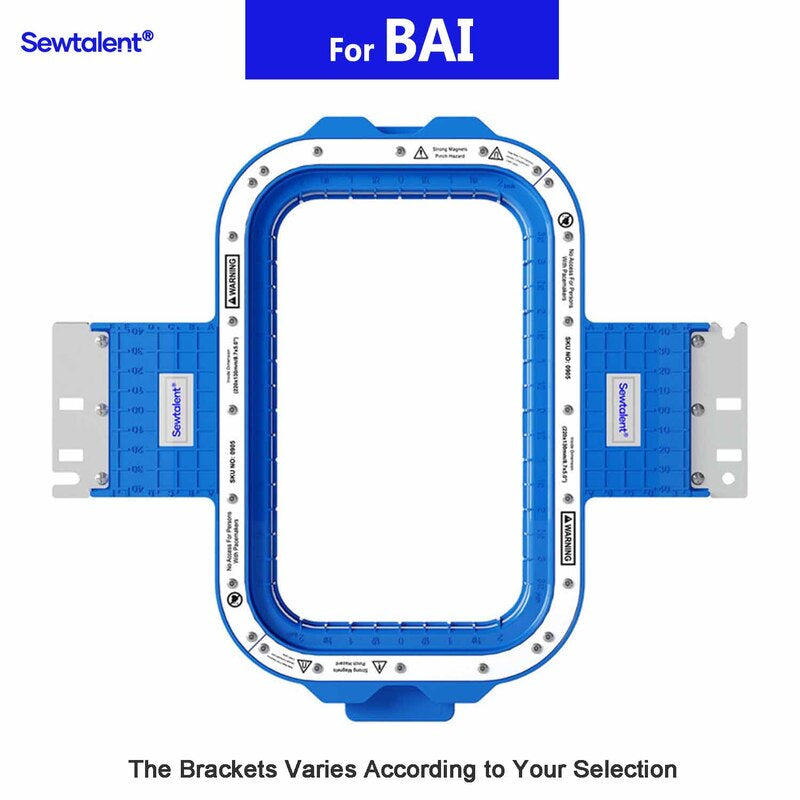 Magnetic embroidery hoop for BAI embroidery machines